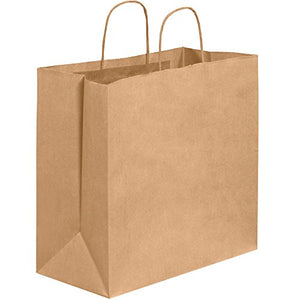 Aviditi Shopping Bags, 13" x 7" x 13", Kraft, Pack of 250 (BGS114K)