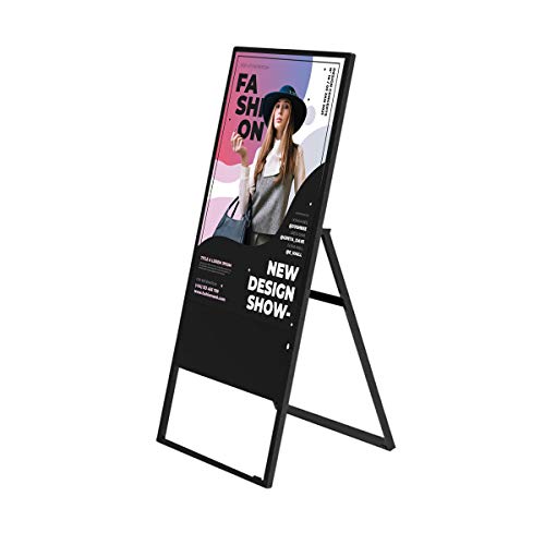 Hyper Lumin Kiosk Commercial Digital Signage Display, 43" Folding Retail Screen Free Standing A-Frame Digital Event Kiosk Sandwich Board Digital Advertising Display Led w/HD Video Screen