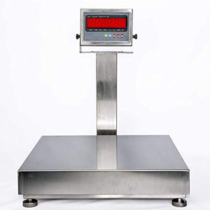 PEC Scales Recycling 304 Stainless Steel Bench Scale/Shipping Scale, NTEP Legal for Trade (12" x 12")