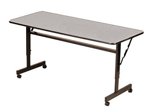 Correll Econoline Flip Top Table 24" x 72" Adjustable Height Gray Granite Melamine Top (Pack of 8)