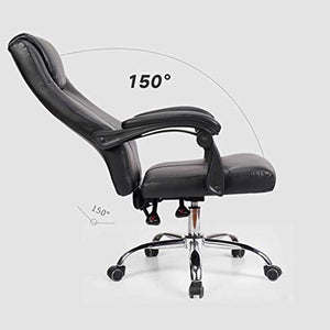 None Executive Managerial Chair High Back Bonded Leather Office Chair with 150° Recline & Thick Padded Headrest