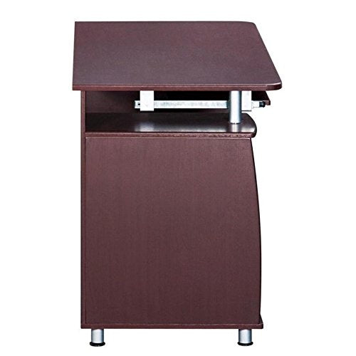 Pemberly Row 48" Wide Home Office Computer Desk in Gray with CPU Storage Cabinet and Hanging File Cabinet, Brown