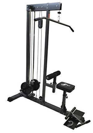 TDS Super LAT Pull Down and Low Row Cable Machine (Grey Finish) with CR Plated Solid Steel Guide rods for Smooth Performance