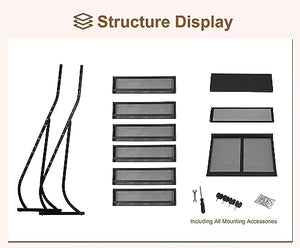 HACSYP Metal Posters Rack with Wheels, Floor-Standing Magazine & Leaflets Display Stand - Black