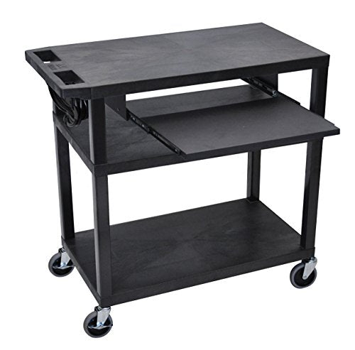 Plutus Brands 3 Flat Shelves with Pullout Shelf and Electric Black Presentation Station (LF00879)
