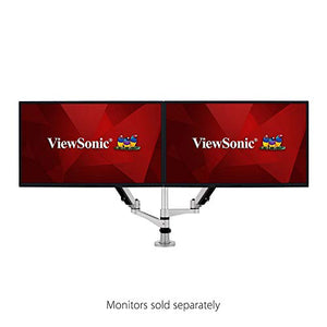 ViewSonic LCD-DMA-002 Spring-Loaded Dual Monitor Mounting Arm with Vesa Mount up to Two 27" Monitors