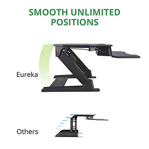 EUREKA ERGONOMIC Height-Adjustable Sit-Stand Desktop and Gaming Workstation, 46-Inch Wide, Fits Height Up To 6 Ft 5 Inches, No Assembly Required, SGS Top Rated, Black