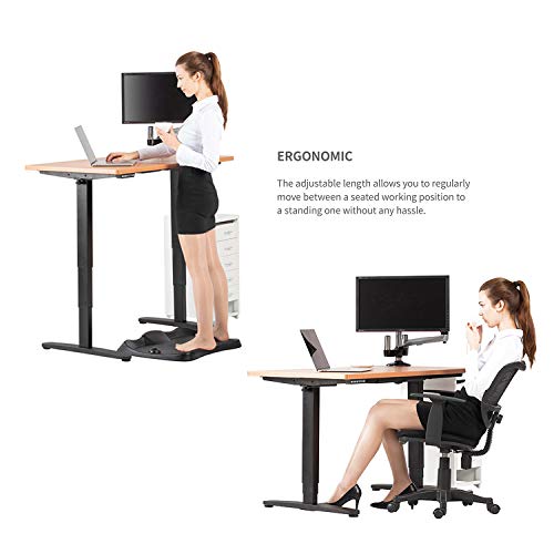 GM Adjustable 47 x 24 Inch Quick Install Workstation, Electric Home Office Sit Stand Desk, Walnut Top Gaming Computer Table