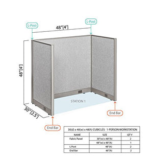 GOF Office Partition Room Divider Panel 30"D x 48”W x 48"H