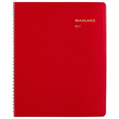 AT-A-GLANCE Monthly Planner / Appointment Book 2017, 15 Months, 9 x 11", Fashion Color, Red (7025013)
