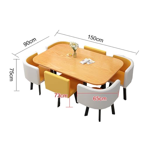 BYJSJY Office Reception Room Club Table Set, 7-Piece Furniture Conference Set, 150cm, Color A3