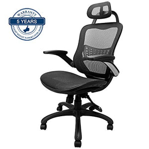 Komene Ergonomic Chairs for Office &Home: Passed BIFMA/SGS Weight Support Over 300Ibs,The Most Comfortable Mesh Cushion&High Back-Adjustable Headrest Backrest,Flip-up Armrests,360-Degree Swivel Chairs