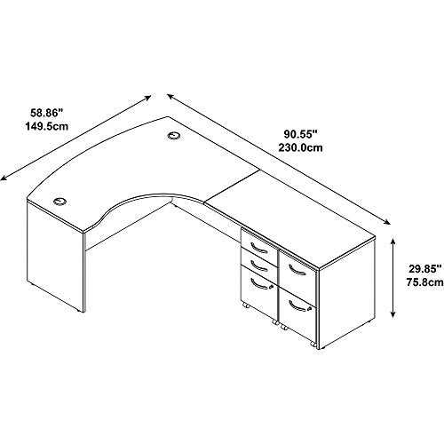 Bush Business Furniture Series C L-Desk with Mobile Pedestals