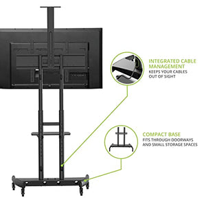 Kanto Rolling TV Stand for 55"-86" TVs | Black
