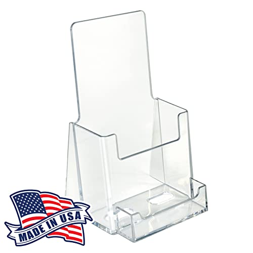 Azar Displays 252922-100PK Counter Trifold Brochure Holder with Business Card Pocket, 100-Pack