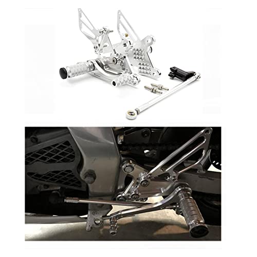 CORCI Motorcycle Rearset Footrests Foot Pegs for NSF100 NSR50 2004-2010 - Silver