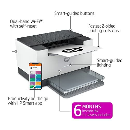 HP LaserJet M209dwe Wireless Monochrome Printer with built-in Ethernet & fast 2-sided printing, HP+ and bonus 6 months Instant Ink (6GW62E)