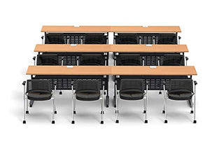 Team Tables 12 Person Folding Training Meeting Seminar Classroom Tables with Industrial Caster Z-Base