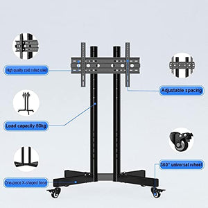 Generic Mobile TV Cart for 32-75 Inch LED Flat Screen - Height Adjustable Rolling Stand