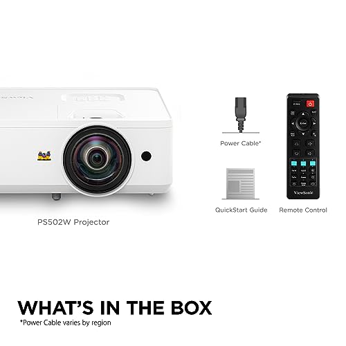 ViewSonic Short Throw Projector PS502W 4000 Lumens WXGA with HDMI and USB Connectivity