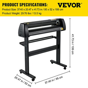 VEVOR Vinyl Cutter Machine, 28 Inch Paper Feed Cutting Plotter Bundle with Signmaster Software & 3 Blades