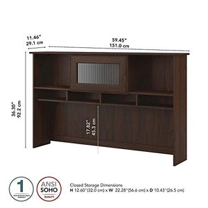 Pemberly Row Modern Walnut 60W Hutch - Engineered Wood