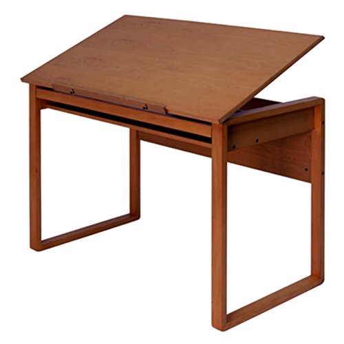 1-Drawer Indoor Workspace Home/Office Drafting Table, Solid Wooden Construction + Expert Guide