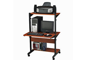 Mayline Group Adjustable Height Computer Cart Medium Cherry Finish Dimensions: 32" W x 31" D x 50" H Weight: 60 lbs.