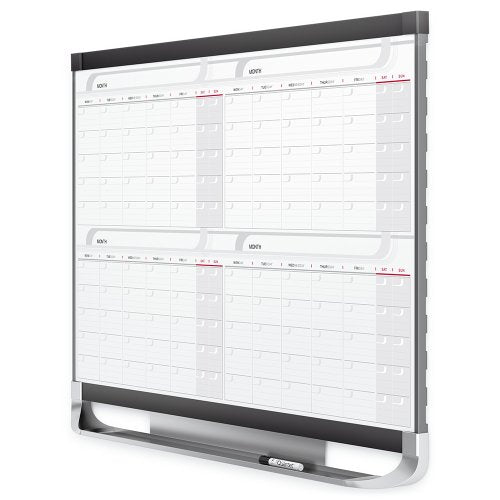 Quartet Dry Erase Calendar Board, Magnetic Whiteboard Planner, 4' x 3', 4 Months, Total Erase Surface, Prestige 2 (4MCP43P2)