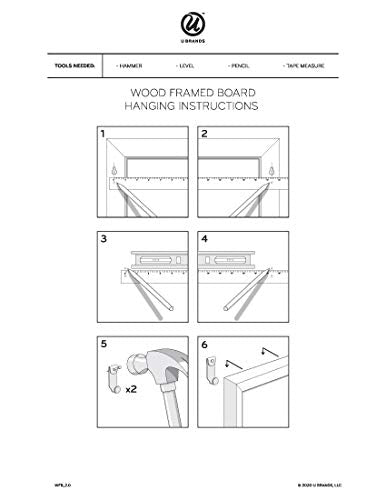 U Brands Linen Cork Linen Bulletin Board, 35 x 47 Inches, Rustic Wood Frame (4894U00-01)