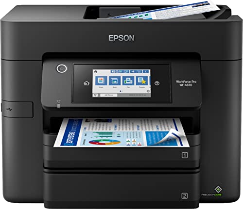 Epson Workforce Pro WF-4830 All-in-One Wireless Color Inkjet Printer, Black