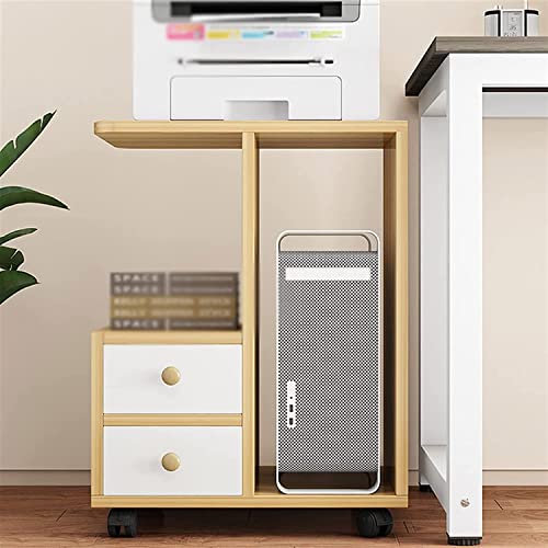 JUNNIU Computer Tower Stand with Multi-layer Storage Rack and Wheels