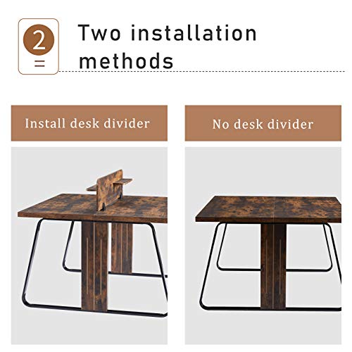 SUFUBAI Industrial Computer Desk, Rustic Study Table Office Desk Workstation Study Writing Desk for Home Office