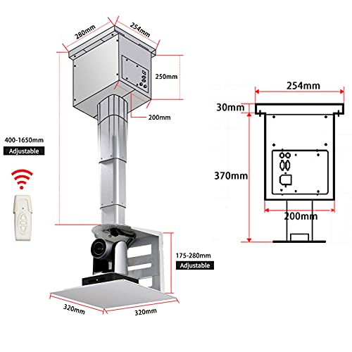 JGSTAVMS Motorized Bamboo Ceiling Mount Projector & Camera Hanger