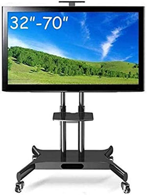 AuLYn Universal Rolling TV Cart for 32-70 Inch Flat Panel Screen, Swivel Trolley Stand