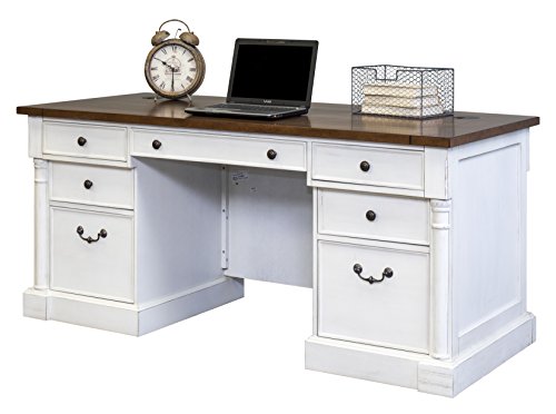 Martin Furniture IMDU680 Durham Double Pedestal Executive Desk, White