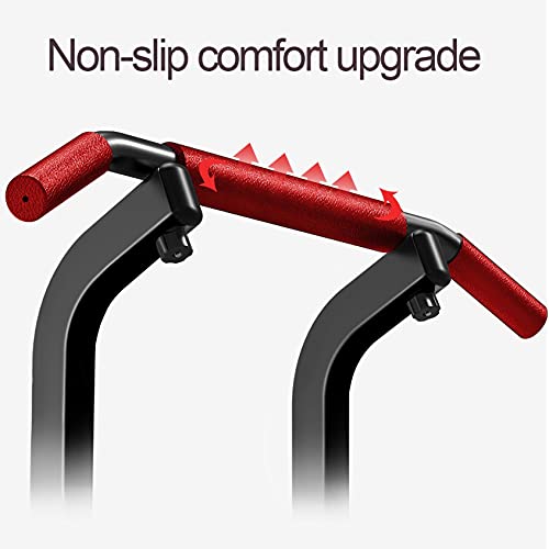 AMZFDC Power Tower Pull Up Bar Dip Station Adjustable Height Strength Training Workout Equipment with Dumbbell Bench for Home Gym