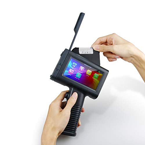 Handheld Portable Printer Labeler v4ink BENTSAI BT-HH6105B2 with 4.3 Inch HD LED Touch Screen use for QR-Code Barcode Production Date Logo Batch Series Number Print on Card Bag Box Wood Glass Plastic