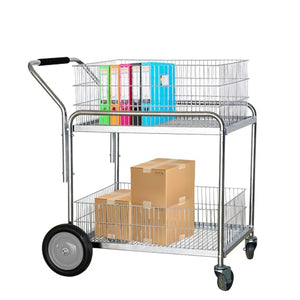 Yeeoy Wire Basket Mail Cart, Rolling File Cart - 250 lb Capacity