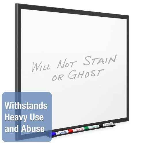 Quartet Porcelain Magnetic Whiteboard, 5 x 3 Feet, Black Aluminum Frame (2545B)