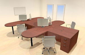 UTM Modern Executive Office Workstation Desk Set, 4 Persons, CH-AMB-S21