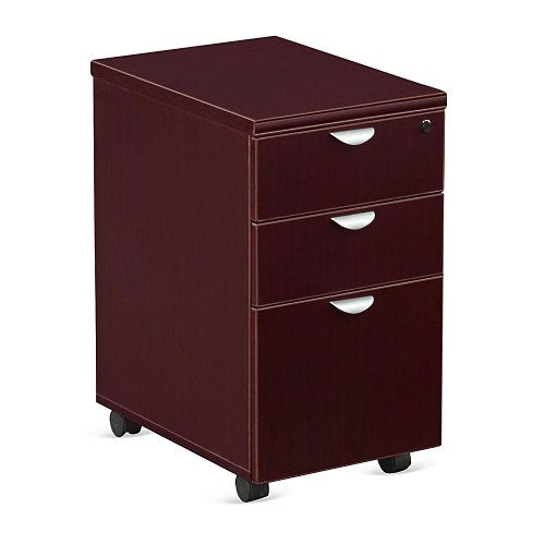 NBF Signature Series Esquire 16" Three Drawer Mobile Pedestal - Driftwood Laminate