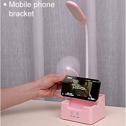 Rechargeable Desk Lamp Multi-Function LED Desk Lamp Eye-Caring Dimmable Table Lamp Touch Control Portable Desk Light for Dorm (Blue)