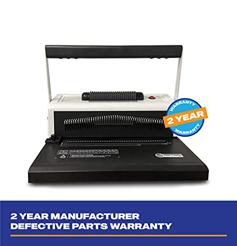 Upgraded S25A Coilbind Spiral Coil Binding Machine - with Electric Coil Inserter - Professionally Bind Presentations and Documents - Free Crimper Free Box of 100 Plastic coils - 4 to 1 Pitch