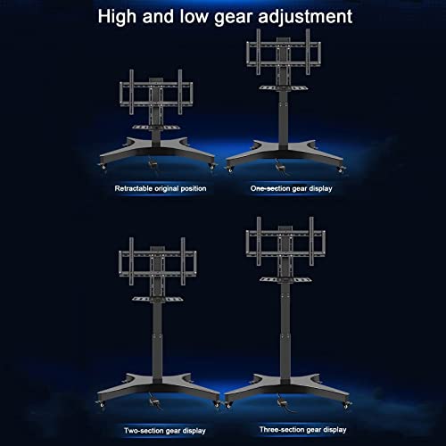 QICBYING Mobile TV Cart with Motorized TV Lift - Height Adjustable Stand for 32-75 Inch Screens
