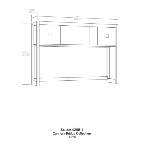 Pemberly Row Contemporary Engineered Wood Hutch in Sindoori Mango/Brown