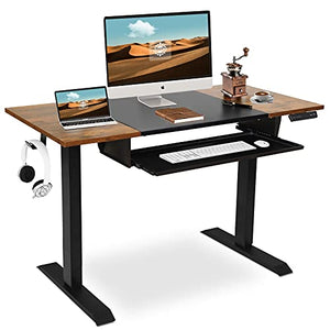 Joyside Electric Height Adjustable Desk with Keyboard Tray, 48 x 24 Inch Electric Standing Desk Height Desk Home Workstation
