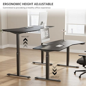 EUREKA ERGONOMIC Electric Standing Desk Adjustable Height (70" x 30") Dual Motor, Memory Presets, Smoked Wood