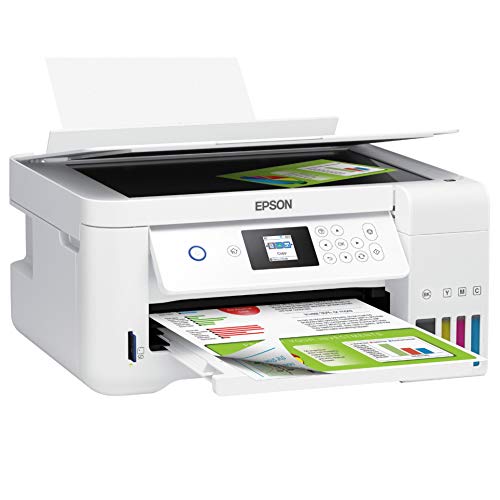 Epson EcoTank ET Series Wireless Color All-in-One Supertank Inkjet Printer/Print, Copy, Scan/White