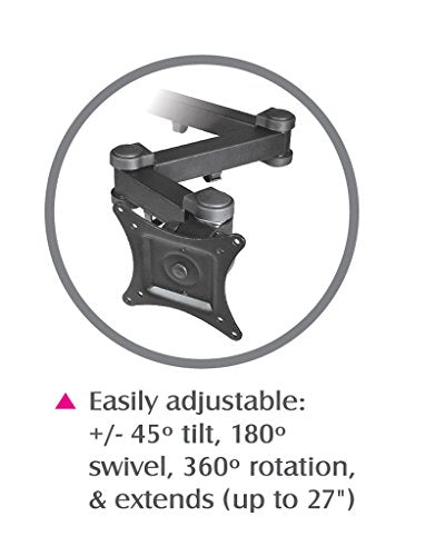 SIIG Articulating Adjustable Quad 4-Monitor Desk Mount - Fits 13" to 27" Monitors - (CE-MT0S12-S1)